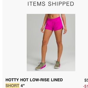 HOTTY HOT LOW-RISE LINED SHORT 4" size 8
